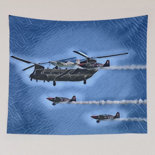 Item preview, Chinook & Blades Flypast In Gemstone designed and sold by Fearless-Fox.