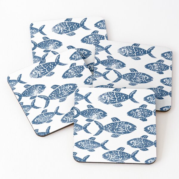 Item preview, Blue Fish Pattern Seamless Design designed and sold by Retrocranio.
