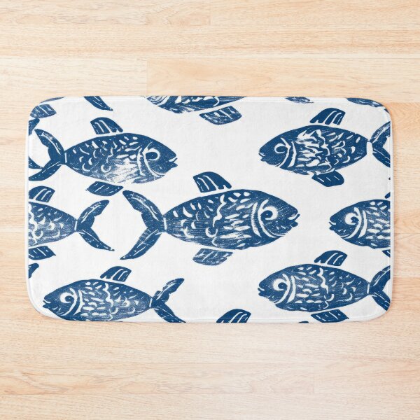 Item preview, Blue Fish Pattern Seamless Design designed and sold by Retrocranio.