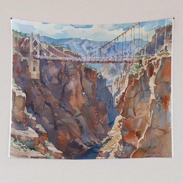 Item preview, A Watercolor Design of the Royal Gorge Bridge - Colorado - US designed and sold by Sketch-Shack.