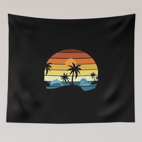Item preview, Vintage Retro Sunset with Dolphins designed and sold by Kaidynz.