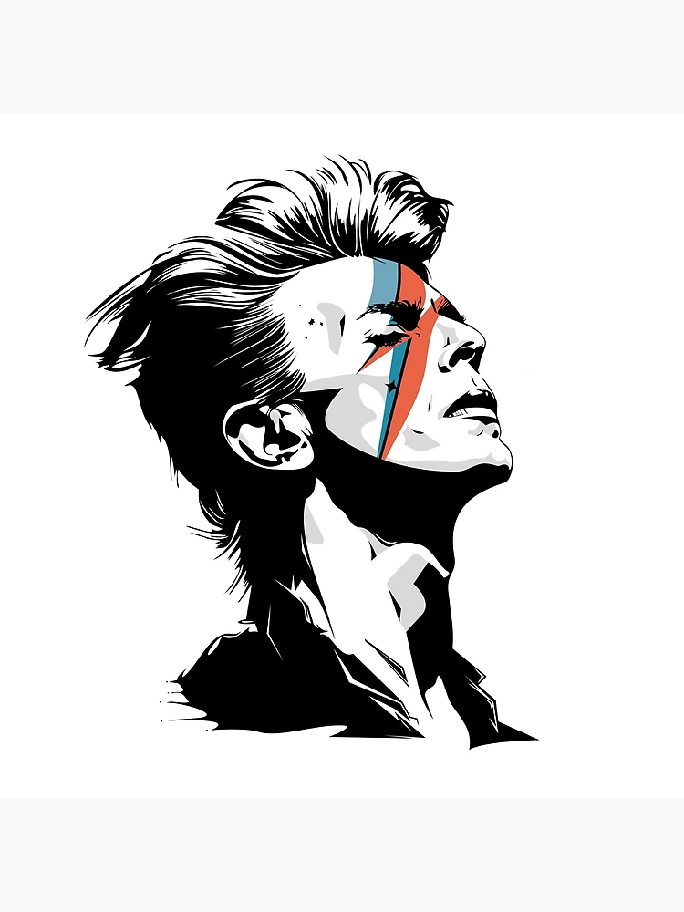 David outlet Bowie Starman Black and White India Ink Painting Framed