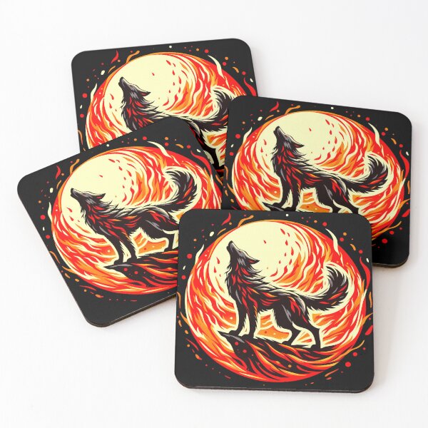 Item preview, Circle Design Lava Fire Wolf, Ai Generated Art  designed and sold by ACC .