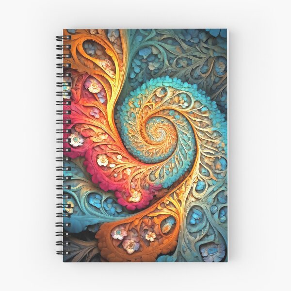 Item preview, Peacock Feather Inspired Fractal Pattern Spiral designed and sold by leftylee.