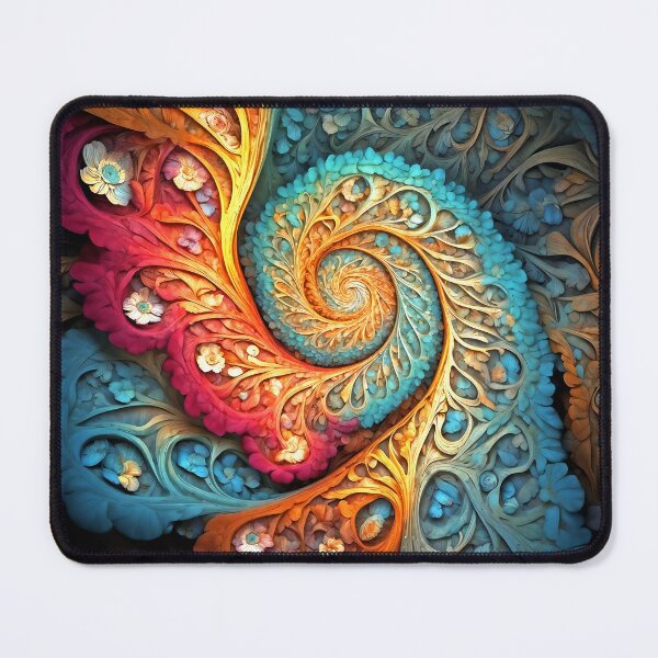 Item preview, Peacock Feather Inspired Fractal Pattern Spiral designed and sold by leftylee.