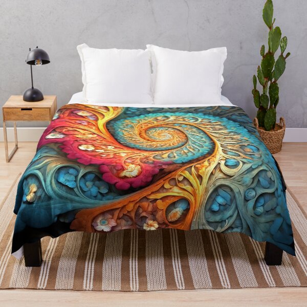 Item preview, Peacock Feather Inspired Fractal Pattern Spiral designed and sold by leftylee.