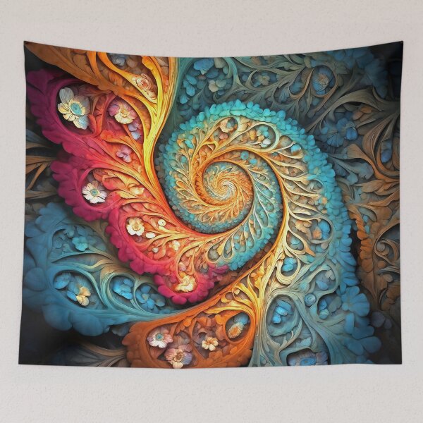 Item preview, Peacock Feather Inspired Fractal Pattern Spiral designed and sold by leftylee.