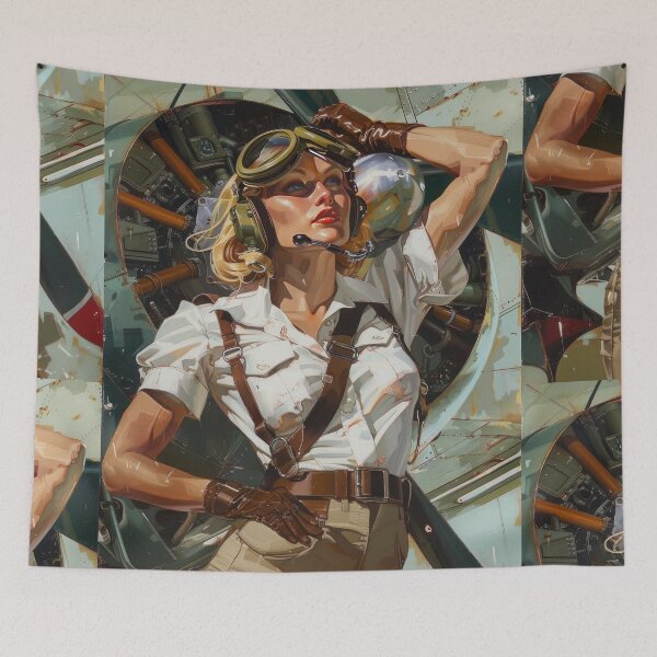 Item preview, Adventure-Ready Female Pilot Illustration designed and sold by Retrocranio.