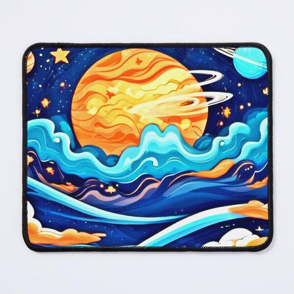 Item preview, Galactic Art: Waves, Planets, and Cartoon Stars designed and sold by Health And Fitness Posts e-Store.
