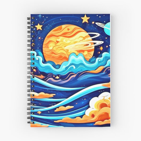 Item preview, Galactic Art: Waves, Planets, and Cartoon Stars designed and sold by Health And Fitness Posts e-Store.