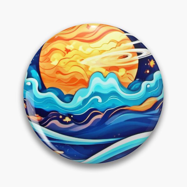 Item preview, Galactic Art: Waves, Planets, and Cartoon Stars designed and sold by Health And Fitness Posts e-Store.