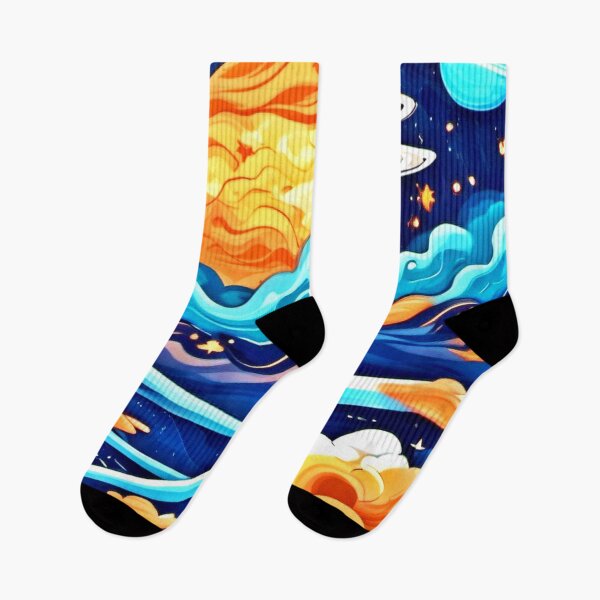 Item preview, Galactic Art: Waves, Planets, and Cartoon Stars designed and sold by Health And Fitness Posts e-Store.