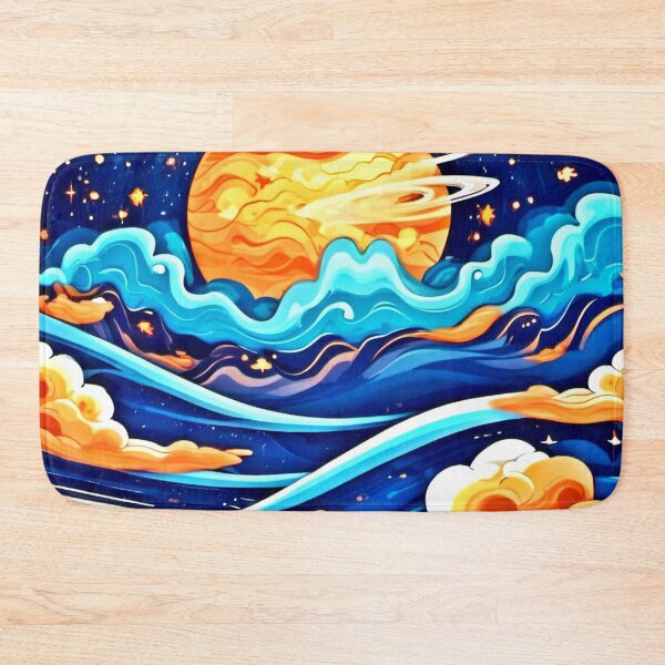 Item preview, Galactic Art: Waves, Planets, and Cartoon Stars designed and sold by Health And Fitness Posts e-Store.