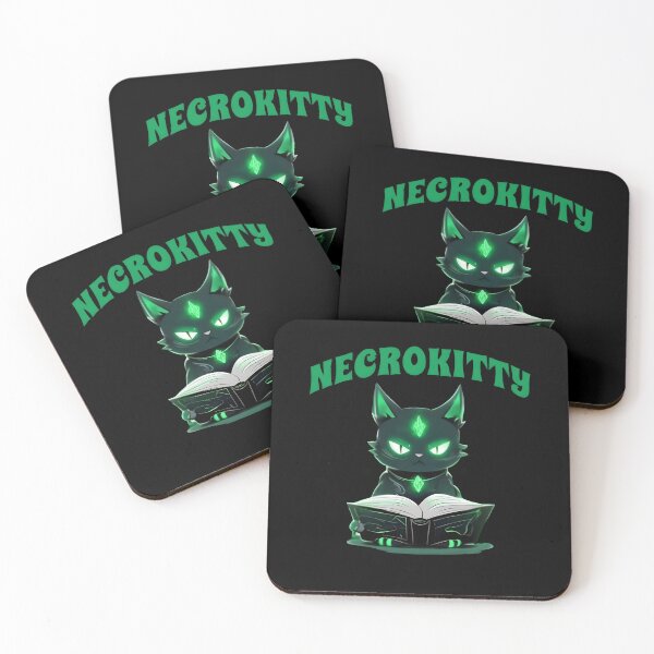 Item preview, Necrokitty, cool necromancer magic cat designed and sold by Merchattack.