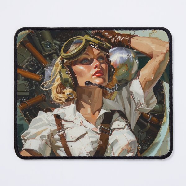 Item preview, Adventure-Ready Female Pilot Illustration designed and sold by Retrocranio.