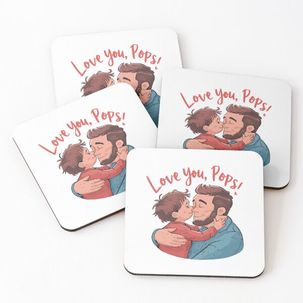 Item preview, Love You, Pops! Heartwarming Father-Child Sticker Design - Father's Day Illustration designed and sold by HahaHandlesHub.