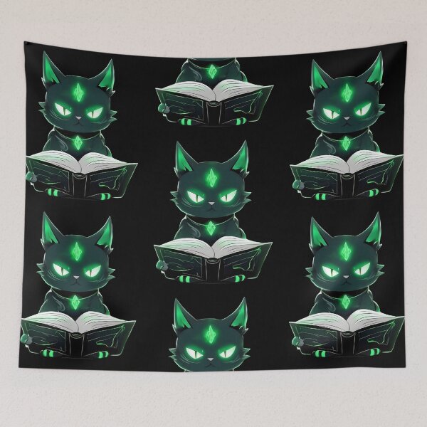 Item preview, Cool necromancer magic cat designed and sold by Merchattack.