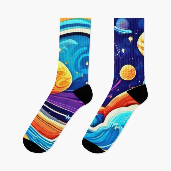 Item preview, Whimsical Skies: Waves, Stars, and Cartoon Planets designed and sold by Health And Fitness Posts e-Store.