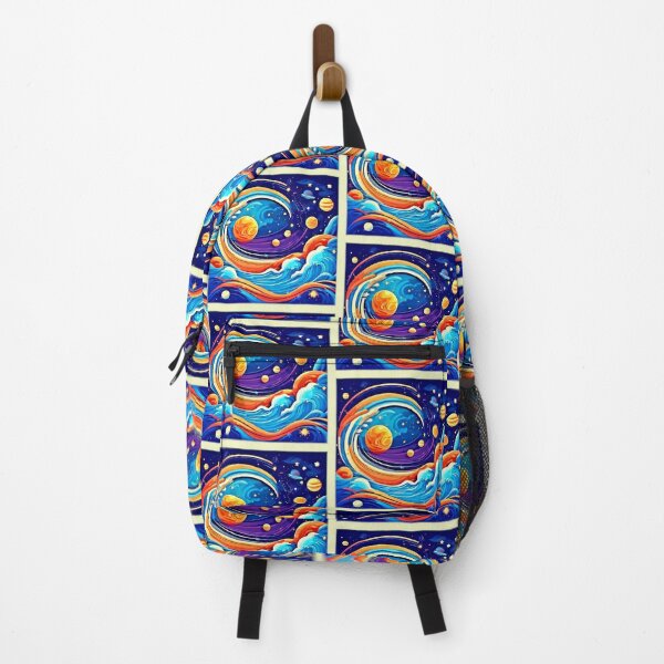 Item preview, Whimsical Skies: Waves, Stars, and Cartoon Planets designed and sold by Health And Fitness Posts e-Store.