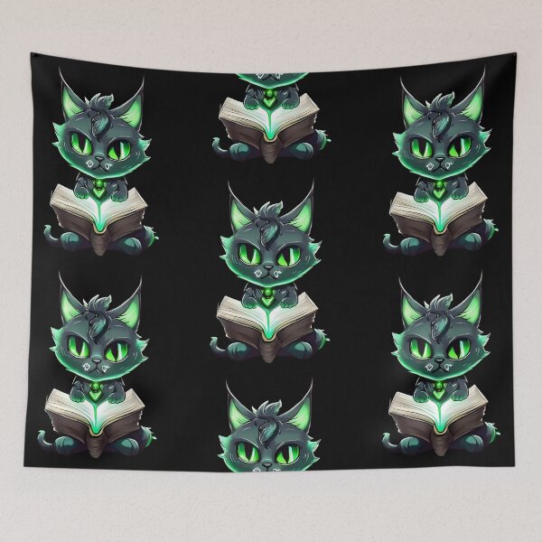 Item preview, Cool necromancer magic cat designed and sold by Merchattack.