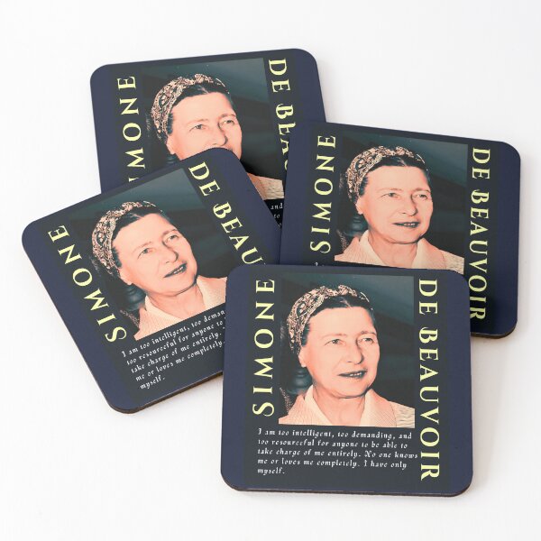 Item preview, Simone de Beauvoir portrait and quote: I am too intelligent, too demanding, and too resourceful for anyone to be able to take charge of me entirely. designed and sold by artbleed.