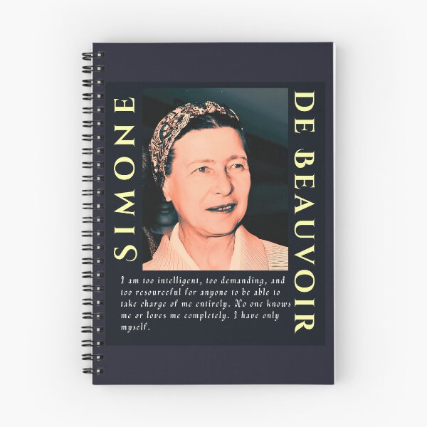 Item preview, Simone de Beauvoir portrait and quote: I am too intelligent, too demanding, and too resourceful for anyone to be able to take charge of me entirely. designed and sold by artbleed.