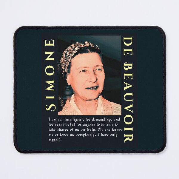 Item preview, Simone de Beauvoir portrait and quote: I am too intelligent, too demanding, and too resourceful for anyone to be able to take charge of me entirely. designed and sold by artbleed.