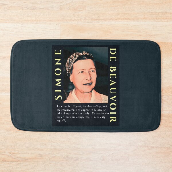 Item preview, Simone de Beauvoir portrait and quote: I am too intelligent, too demanding, and too resourceful for anyone to be able to take charge of me entirely. designed and sold by artbleed.