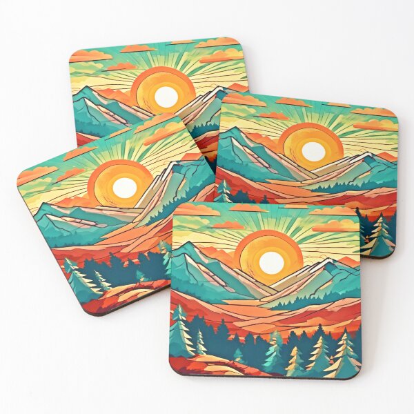 Item preview, Sunset Peaks: Pine Tip Cartoon designed and sold by Health And Fitness Posts e-Store.