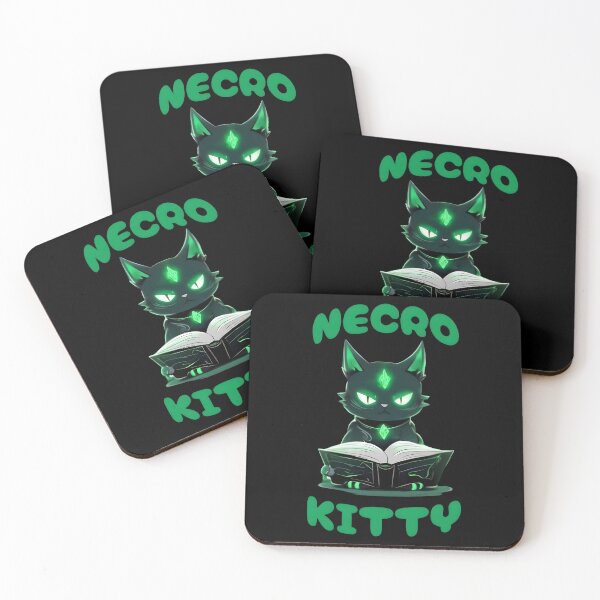 Item preview, Necrokitty, cool necromancer magic cat designed and sold by Merchattack.