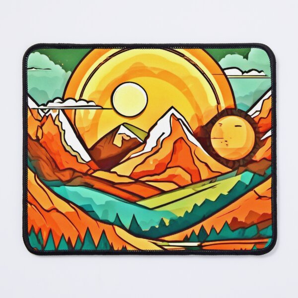 Item preview, Mountain Glow: Sun & Pines Art designed and sold by Health And Fitness Posts e-Store.