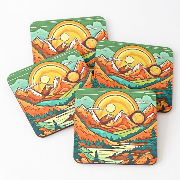 Item preview, Mountain Glow: Sun & Pines Art designed and sold by Health And Fitness Posts e-Store.