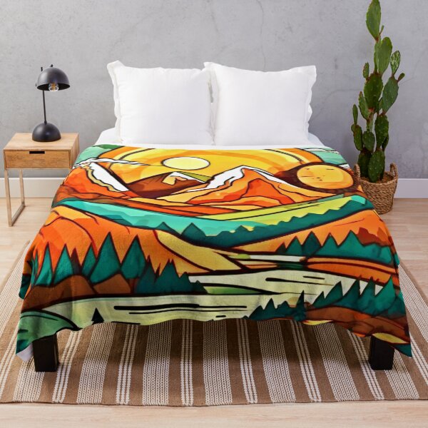 Item preview, Mountain Glow: Sun & Pines Art designed and sold by Health And Fitness Posts e-Store.