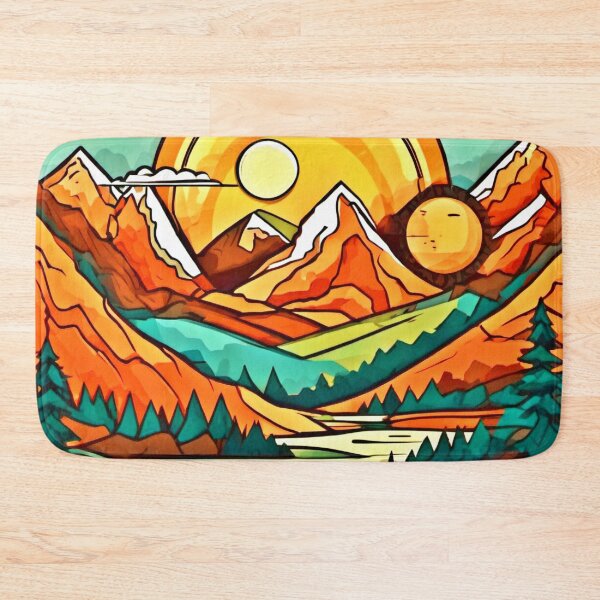 Item preview, Mountain Glow: Sun & Pines Art designed and sold by Health And Fitness Posts e-Store.