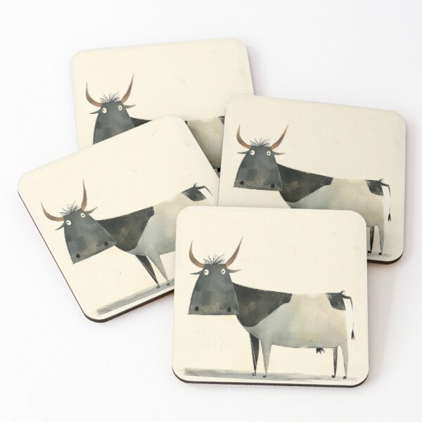 Item preview, Quirky Illustrated Cow with a Humorous Expression designed and sold by Retrocranio.