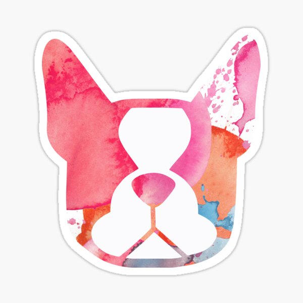 Item preview, Boston Terrier in pink watercolors - Pretty Boston Terrier sticker - Boston mom gift designed and sold by smooshfaceutd.