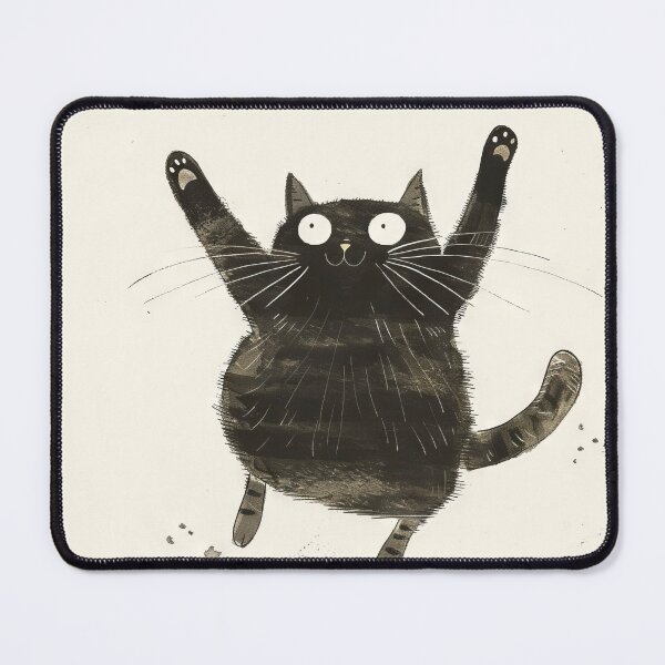 Item preview, Euphoric Flight: Black Cat Soaring with Joy designed and sold by Retrocranio.
