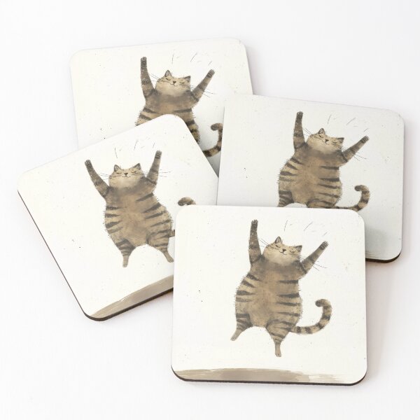 Item preview, Joyful Leap: Tabby Cat Mid-Air Frolic Illustration designed and sold by Retrocranio.
