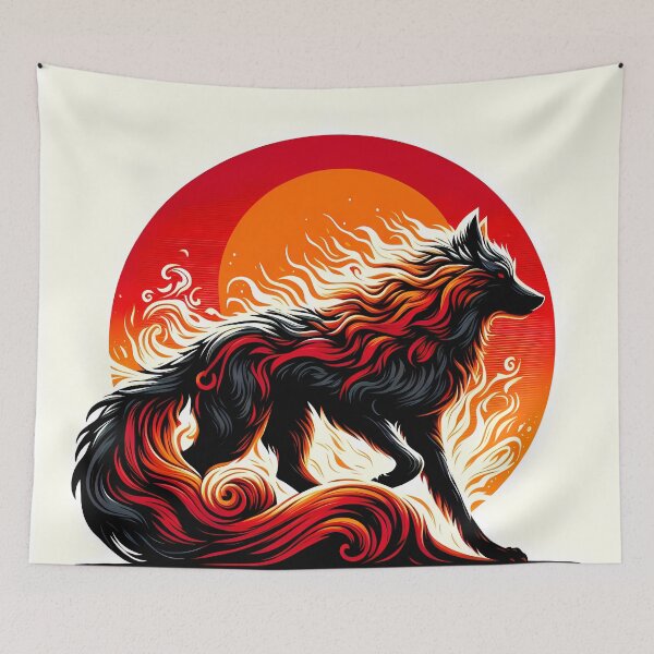Item preview, Lava Fire Wolf, Ai Generated Art  designed and sold by ACC .
