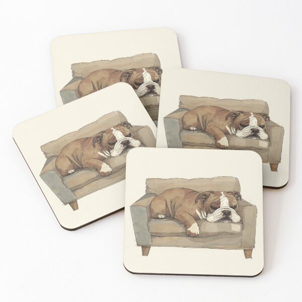 Item preview, Lazy Afternoon: Bulldog Lounging on a Comfy Armchair designed and sold by Retrocranio.