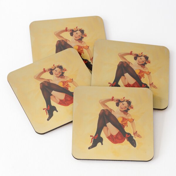 Item preview, Retro Pin-Up Charm: Golden Glamour with a Floral Twist designed and sold by Retrocranio.