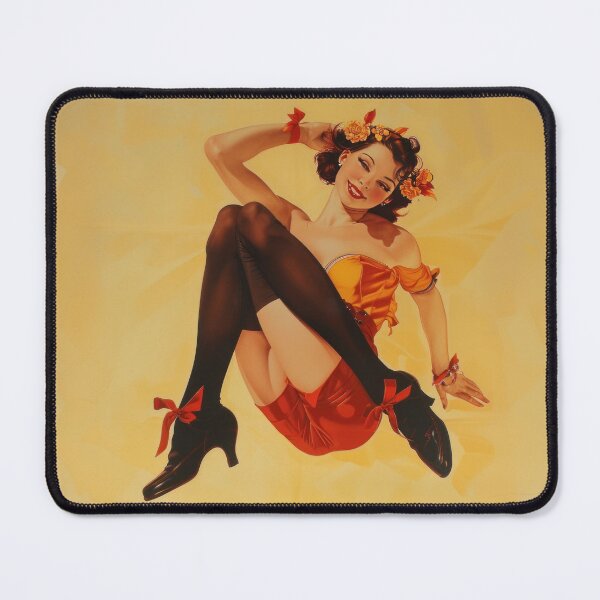 Item preview, Retro Pin-Up Charm: Golden Glamour with a Floral Twist designed and sold by Retrocranio.