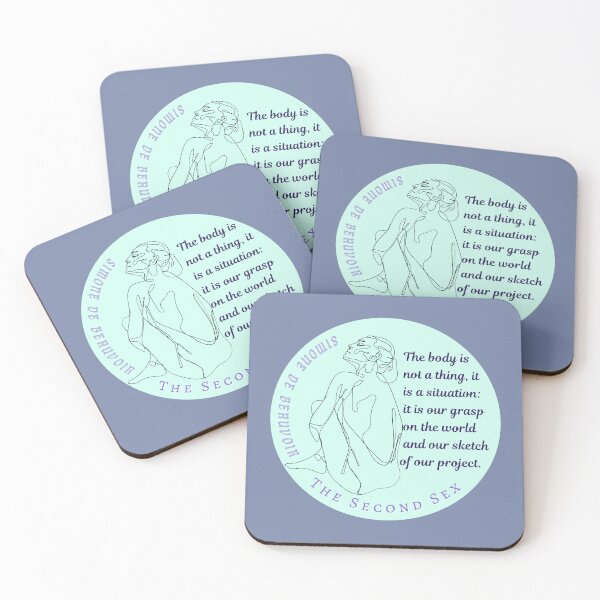 Item preview, Simone de Beauvoir quote: The body is not a thing, it is a situation: it is our grasp on the world and our sketch of our project designed and sold by artbleed.