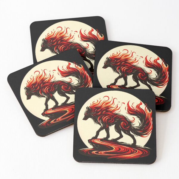 Item preview, Lava Fire Wolf, Ai Generated Art  designed and sold by ACC .