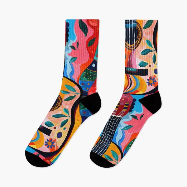 Item preview, Cinco de Mayo Fiesta Guitar- Strumming to the Beat of Celebration Abstract Colorful Generative AI designed and sold by OlfactoART Studio.