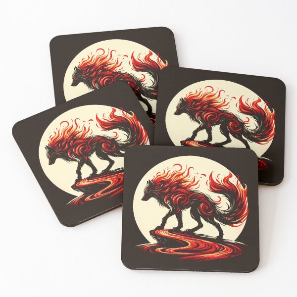 Item preview, Lava Fire Wolf, Ai Generated Art  designed and sold by ACC .