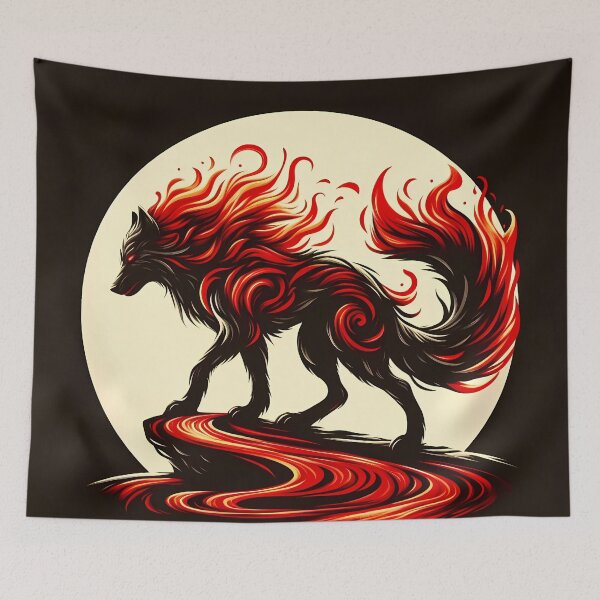Item preview, Lava Fire Wolf, Ai Generated Art  designed and sold by ACC .