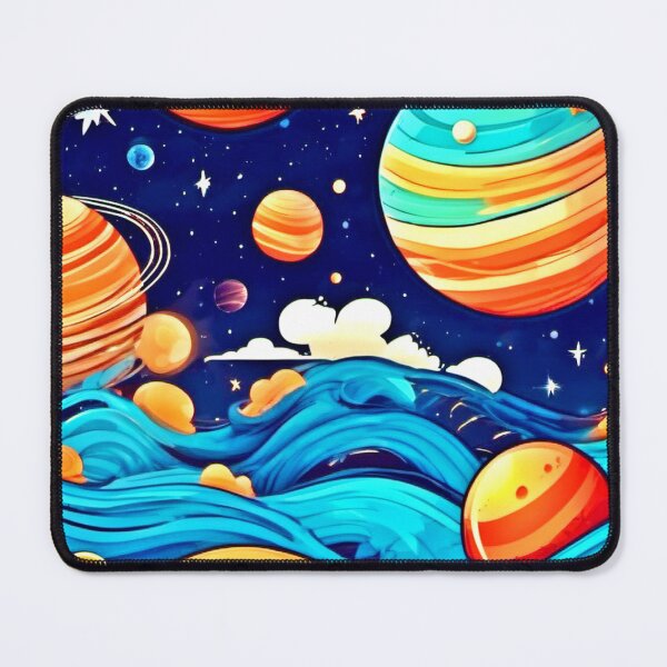 Item preview, Cartoon Universe: Waves, Planets, and Stellar Skies designed and sold by Health And Fitness Posts e-Store.