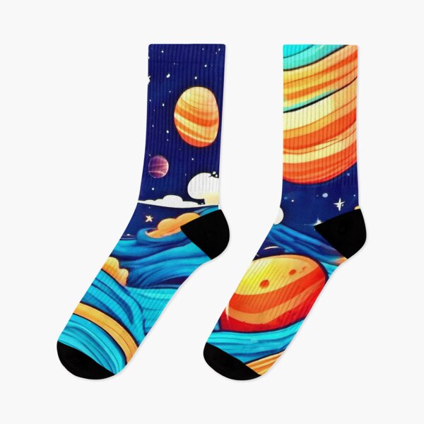 Item preview, Cartoon Universe: Waves, Planets, and Stellar Skies designed and sold by Health And Fitness Posts e-Store.