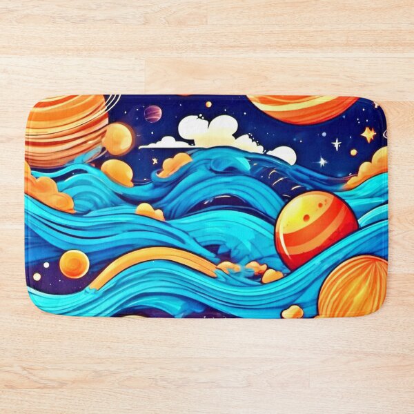 Item preview, Cartoon Universe: Waves, Planets, and Stellar Skies designed and sold by Health And Fitness Posts e-Store.